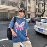2025夏季港风水洗高品质蜡染短袖男XS002-P3558，男装T恤，星座912-1（原星座914-5）