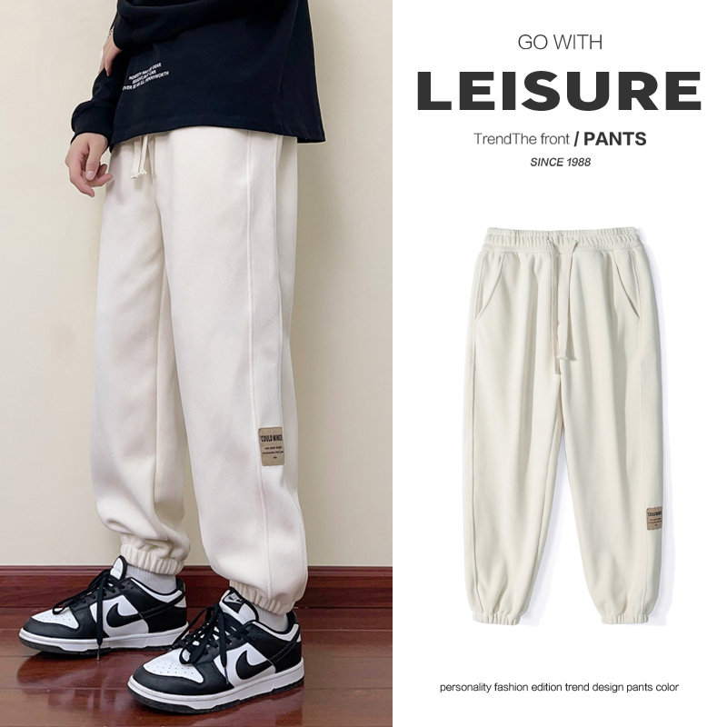 2024秋冬季新款港风高品质运动休闲绒裤男九分裤CK629-P45，男装休闲裤，星座912-1（原星座914-5）