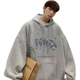 2025春季新款个性烟雾印花港风情侣套头连帽卫衣VE007-P4058，男装卫衣，星座912-1（原星座914-5）