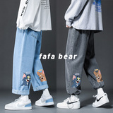 秋季港风牛仔裤新款猫和老鼠印花牛仔裤XZ911-1-NZ326-P4068，男装牛仔裤，星座912-1（原星座914-5）