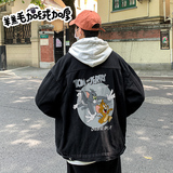 2025冬季新款印花羊羔毛外套牛仔衣男港风盐系JK804-P95128，男装工装外套，星座912-1（原星座914-5）