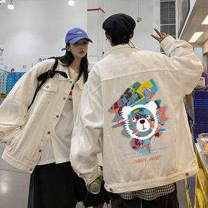 2025春季印花牛仔夹克外套男港风情侣夹克外套JK551-P658图片