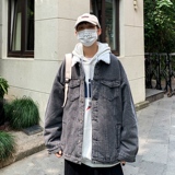 2021港风大码男装个性印花牛仔外套羊羔毛JK802-P95128，男装工装外套，星座912-1（原星座914-5）