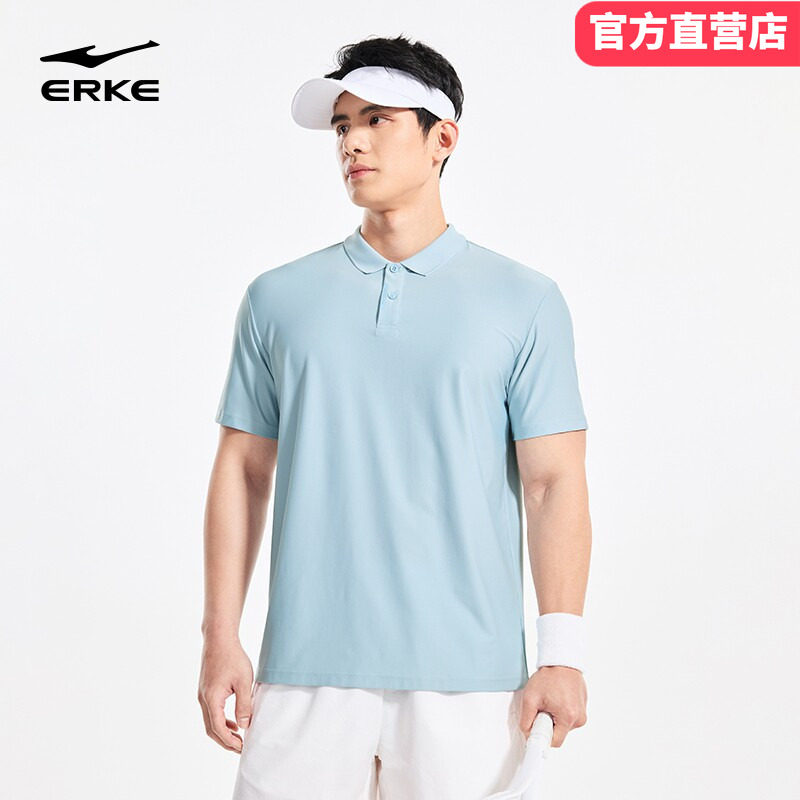 鸿星尔克Polo衫男2026夏季新款爸爸吸湿速干防晒短袖冰感透气上衣