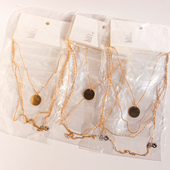 外贸饰品欧美小众时尚 多层细链条圆片项链简约精致毛衣链ins风354