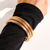 三组套装 金色弹力蛇骨链手镯叠戴夸张手链124 外贸饰品欧美潮个性