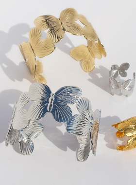 蝴蝶手镯戒指夸张个性欧美女