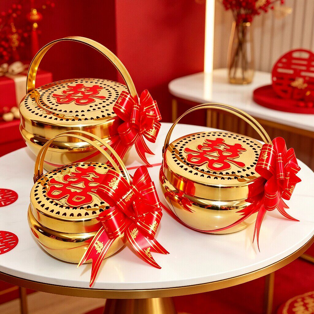 传统婚庆嫁妆铜火炉结婚庆铜火冲火铳手炉铜火囱旺夫盆炉配电子烛