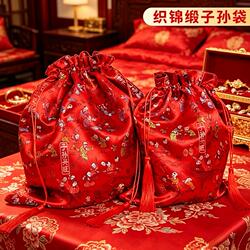 装子孙桶的袋子和装子孙五宝的果子袋装红枣花生桂圆莲子布艺传代