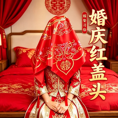 结婚包袱皮婚礼女方陪嫁红包袱布新娘盖头嫁妆喜盆包裹布婚庆用品