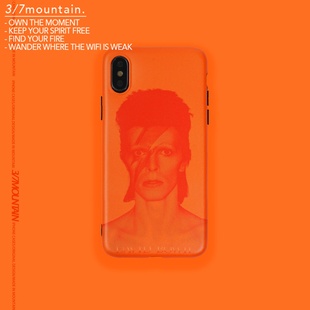 山七开 橙色小众摇滚icon大卫鲍伊风磨砂适用于苹果17proMaxiphone1516promax手机壳imd黑边 私心系列