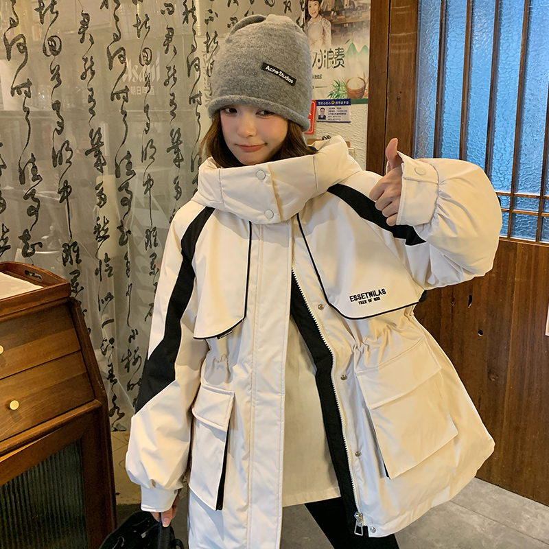 现货90白鸭绒工装派克服撞色213A-2805-P260K398，女装羽绒服，浙宝213A