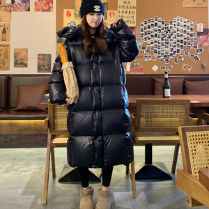 黑钻90白鸭绒长款黑金羽绒服213A-2850-P340K498图片