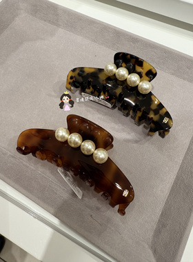 日本购 alexande亚历山大 珍珠发夹抓夹鲨鱼夹 高级复古