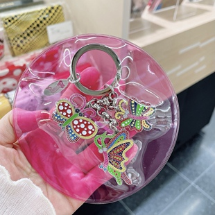 正品日本代购 草间弥生金属南瓜蝶鱼花生钥匙扣