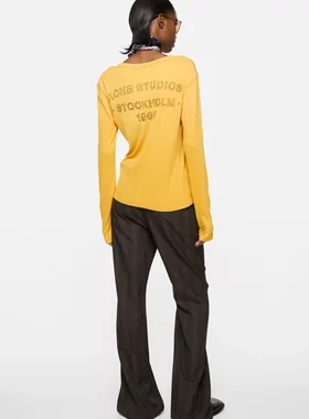日本购直邮 acne studio 圆领唱袖T恤 logo 不退换 26/7
