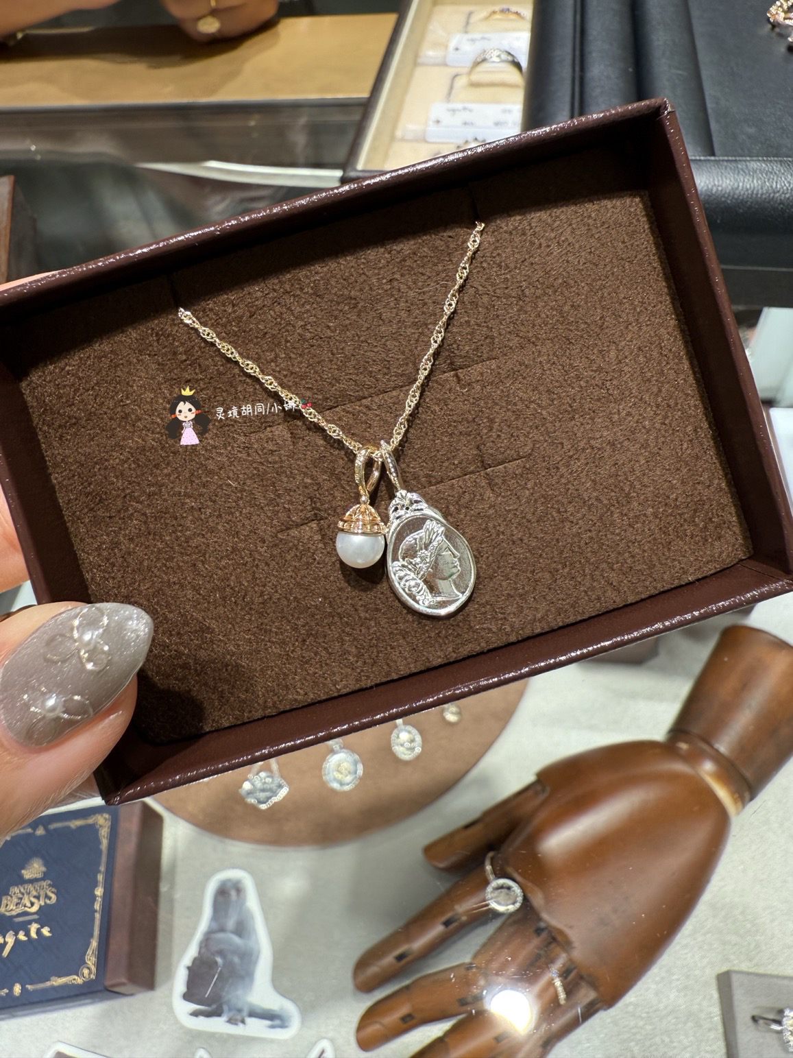 日本购直邮agete阿卡朵项链吊坠套装10k金 银10232116216罗马硬币