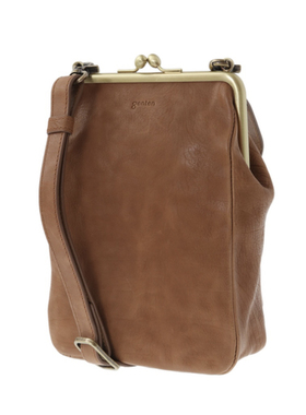 日本代购直邮 genten牛皮口金小挎包 单肩斜挎 复古日系