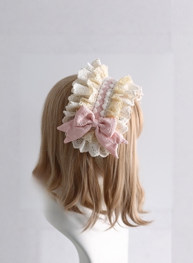 原创lolita发带甜美蕾丝蝴蝶结cla系可爱芭蕾风可搭芙蝶之心发饰