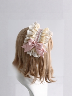 原创lolita发带甜美蕾丝蝴蝶结cla系可爱芭蕾风可搭芙蝶之心发饰