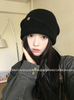 【大弹力简约针织包头帽】堆堆帽新款百搭显脸小休闲女款个性秋冬