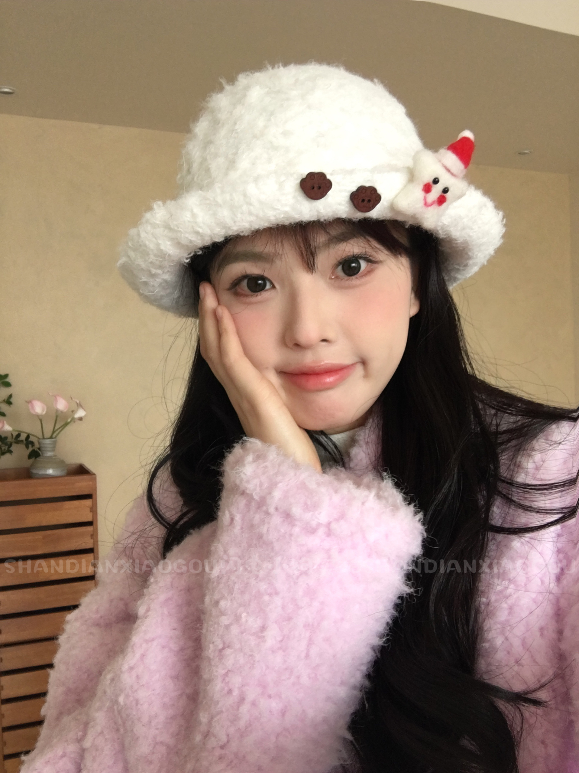 本店原创*毛毡圣诞小海星礼帽 可爱甜美出片神器！针织轻绒小盆帽