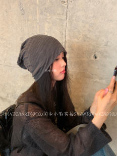 氛围感的神 秒变博主堆堆帽子女条纹款秋冬包头帽月子冷帽