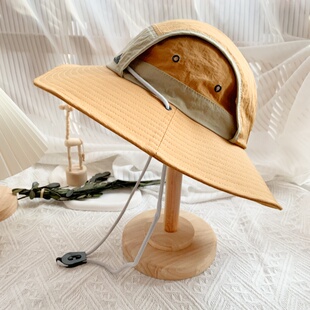 2024夏新款渔夫帽女户外登山帽露营透气防晒遮阳盆帽男钓鱼帽大檐