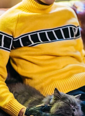 福禄车库®️70‘s冬季羊毛混纺vmx复古针织高领毛衣男VINTAGE