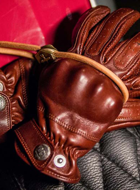 「福禄车库」北非软糯胎羊皮复古机车摩托护甲春秋冬真皮骑行手套