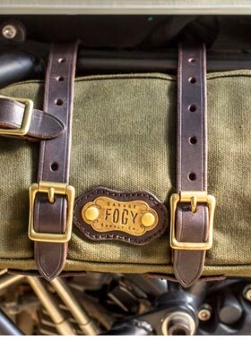 福禄车库®️ 复古 摩托车帆布真皮便携维修工具包