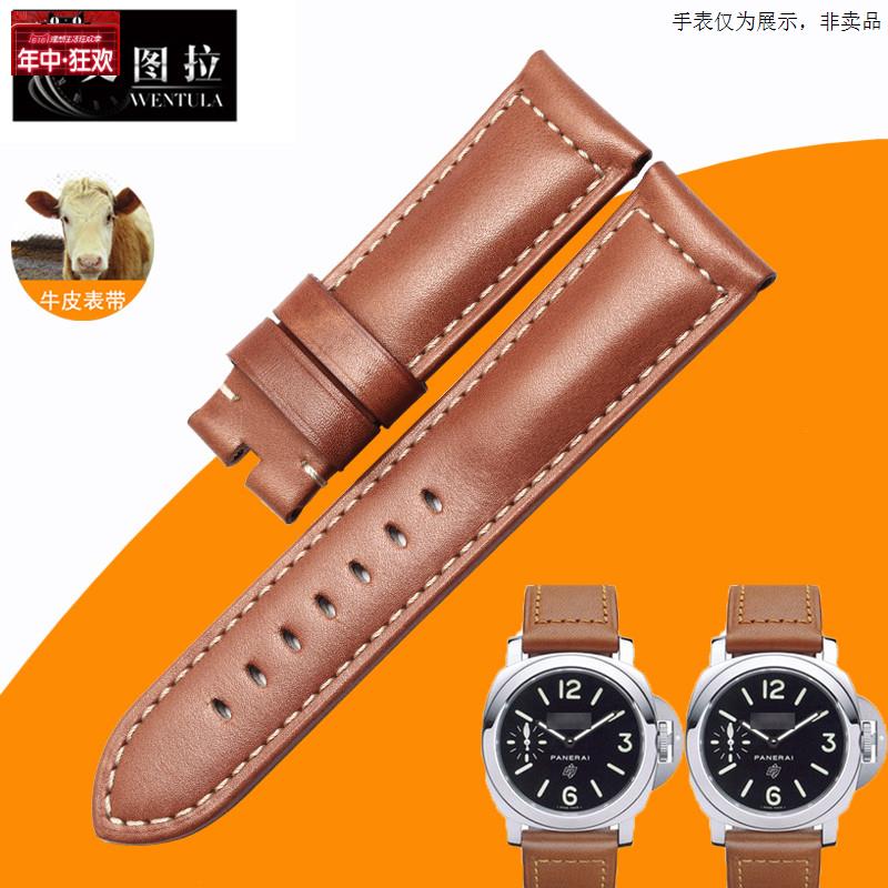 原装代用表带代用沛纳海PAM00111/005真皮牛皮手表带加厚24MM
