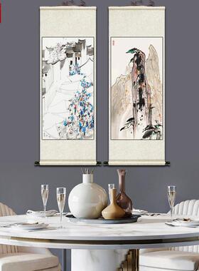 抽象山水花鸟挂画中卷t轴画茶楼装饰画吴冠中条幅玄关壁画定制尺
