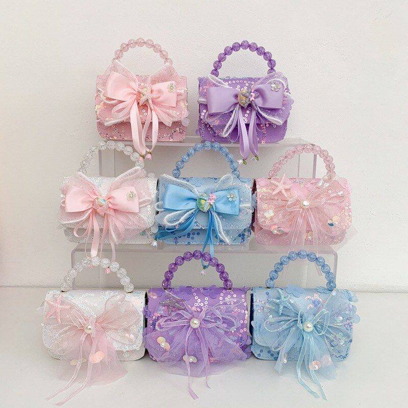 新款韩版儿童斜挎包女童小包包可爱时尚女孩公主单肩包珍珠手提包