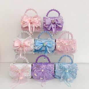 新款韩版儿童斜挎包女童小包包可爱时尚女孩公主单肩包珍珠手提包