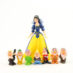 白雪公主与七个小矮人情景蛋糕装 饰烘焙玩具生日礼物手办公仔摆件