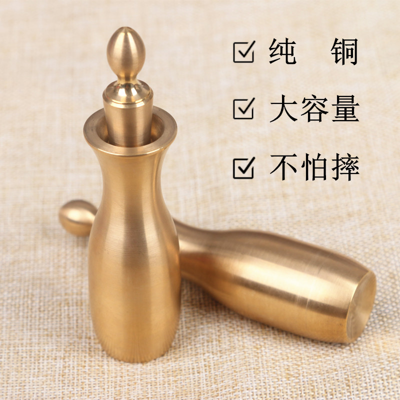 纯铜鼻烟壶桶装大容量中草药中国