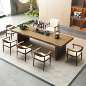 实木大板泡茶桌椅组合侘寂风现代茶盘烧水一体客厅家用办公室茶台