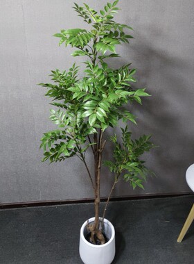绿植漆木树装饰摆件盆栽仿生植物直播间造景假树仿真花家居装扮