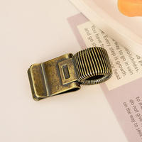 A fixed spring pen holder for a notebook, a retro and light luxury portable notebook, a book holder for office storage, and a metal elastic pen holder thumbnail 4