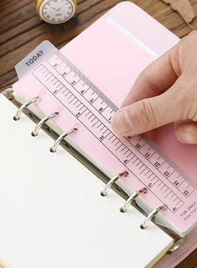 活页笔记本A5A6记事本活页书签尺 today尺 PVC隔页尺 DIY胶带分装