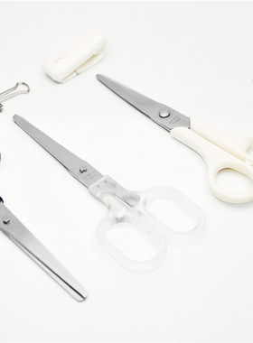 无印透明小剪刀白色高颜值学生安全手工锋利办公家用儿童剪纸刀