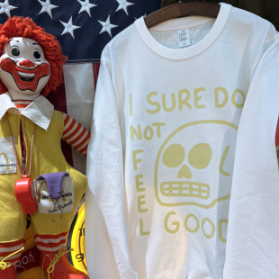 三本针300克重磅磨毛厚男女长袖 美式 骷髅 vintage T情侣 复古