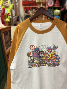 麦当劳一家 vintage 插肩拼色重磅纯棉休闲男女情侣T恤 复古 美式