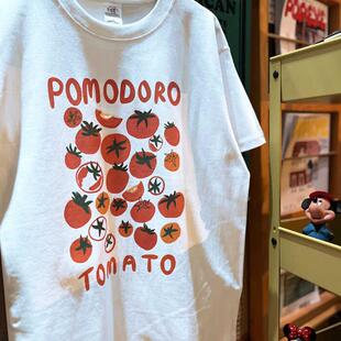 美式复古vintage  番茄大作战 小领口宽松休闲纯棉男女款短袖T