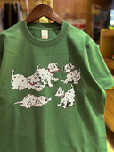 复古 vintage 可爱斑点狗 美式 纯棉265克重磅圆领男女款 情侣T恤
