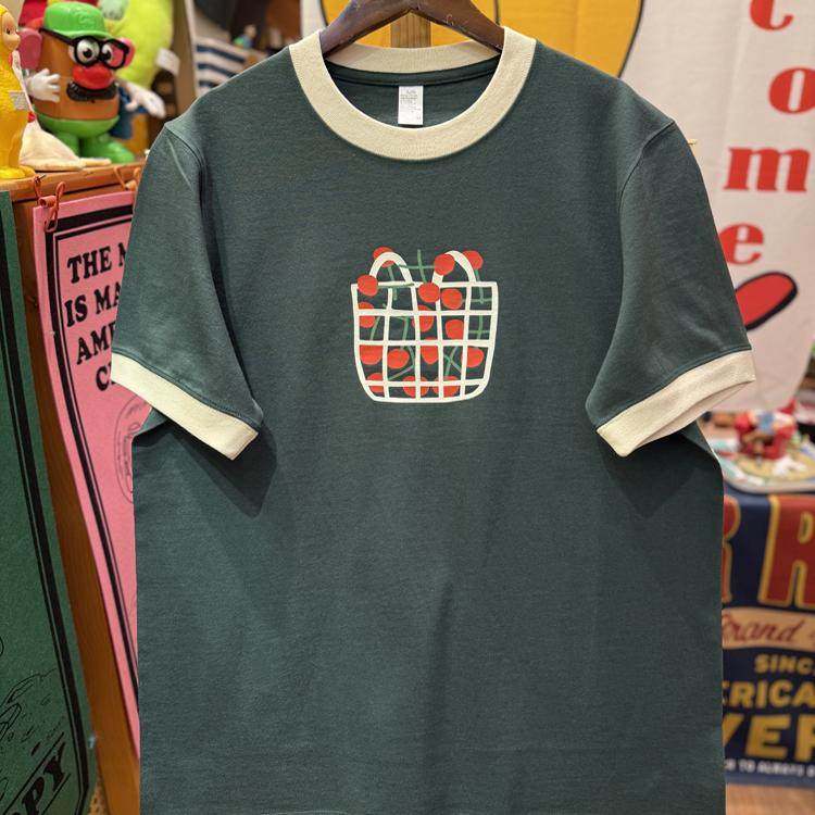 美式复古 vintage 趣味可爱一篮子樱桃  拼色纯棉重磅男女情侣T恤,女装/女士精品,T恤,淘宝优惠券,粉丝福利购,淘宝优惠卷