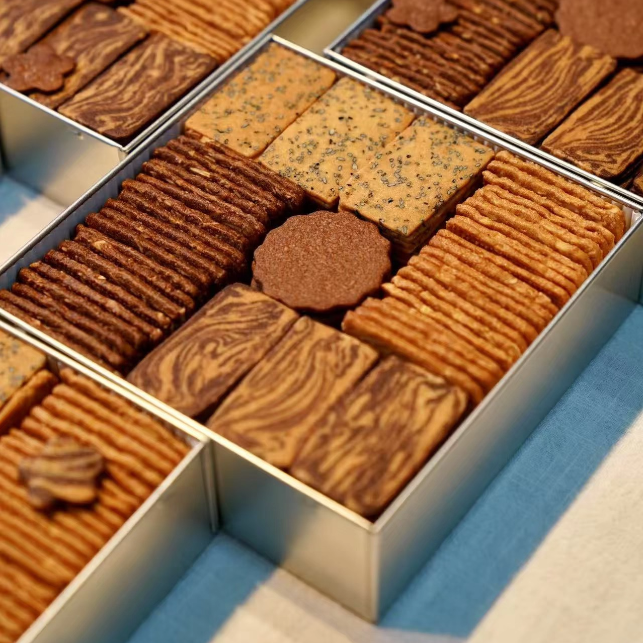 新年冬日曲奇饼干包装礼盒 莎布雷日式津田阳子正方形直角空铁盒,包装,马口铁盒,淘宝优惠券,粉丝福利购,淘宝优惠卷