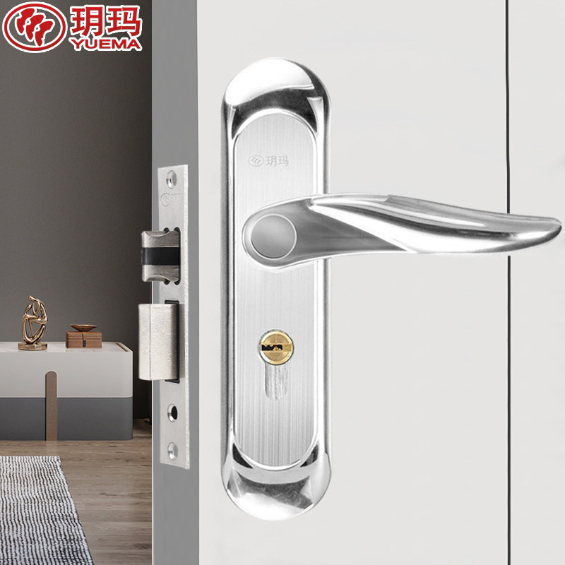 不锈钢卧室现代简约房门锁玥玛图片