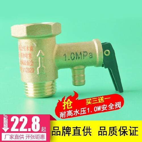 适用大压力1.2Mpa全铜安全阀泄压阀四分1.0Mpa电热水器通用配件